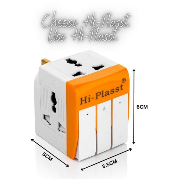 Hi-PLASST (3Pc) UK Multiplug Type-G Flat Pin Plug 13-A Universal 3 Pin Multi-Plug Socket, Plug Converter with Individual Switch, Travel Power Adapter & Surge Protector for UK Hongkong London Ireland Hot on Sale