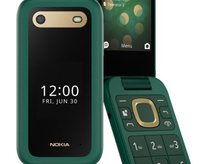 (Refurbished) Nokia 2660 Flip 4G Volte keypad Phone with Dual SIM, Dual Screen, inbuilt MP3 Player & Wireless FM Radio | Lush Green For Discount