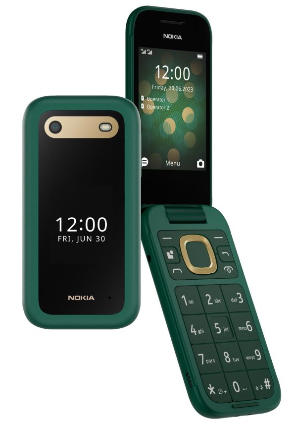 (Refurbished) Nokia 2660 Flip 4G Volte keypad Phone with Dual SIM, Dual Screen, inbuilt MP3 Player & Wireless FM Radio | Lush Green For Discount