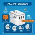 Ceptics 6 in 1 Universal Travel Adapter with Type C - Worldwide Travel Adapter, Universal Plug Socket, 3xUSB-A, 1xPD QC 3.0 & 1x USB-C, W 3.1A Fast Charging - International Travel Adapter - White Fashion