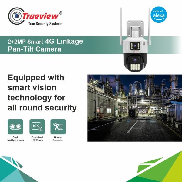 Trueview Smart 4G Linkage 2Mp+2Mp Pan-Tilt Zoom CCTV Camera, Outdoor Indoor Security Camera, Water Proof, 2 Way Talk, Cloud Storage, Motion Detect, Supports SD Card Up to 256 GB, Night Vision Online now