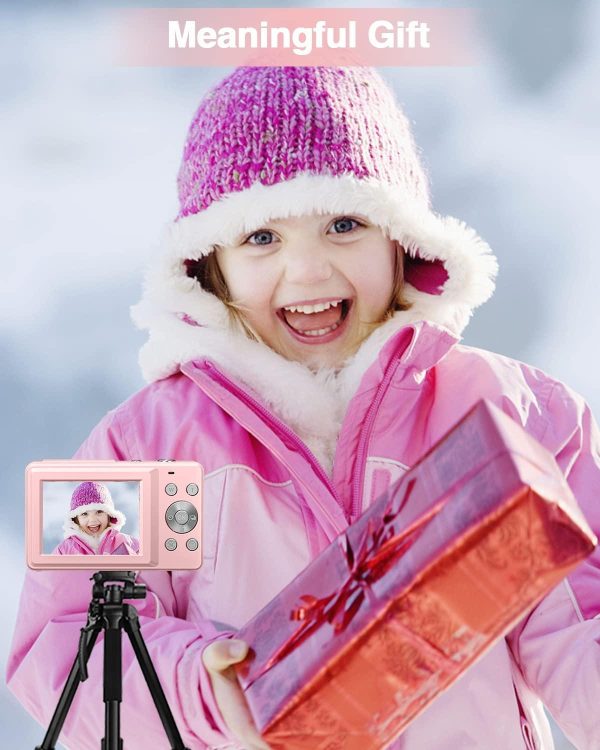 Lecran Fhd 1080P Kids Digital Camera With 32Gb Card, 2 Batteries, Lanyard, 16X Zoom Anti Shake, 44Mp Compact Portable Small Point And Shoot Cameras Gift For Kids Student Children Teens Girl Boy(Pink) Online Hot Sale