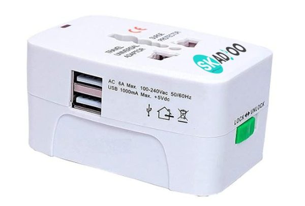 SKADIOO International Multipurpose Travel Adapter All in One US, AUS, UK, EU, NZ, Europe, North South America & 150+ Countries (Pack of 1) Cheap