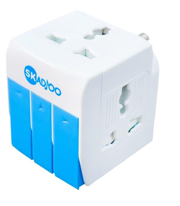 SKADIOO multiplug | Three pin Plug Socket | 3-in-1 Universal Travel Adapter Multi-Plug with Individual Switch Socket with Individual Switch Spike Buster Fuse Protected Hot on Sale