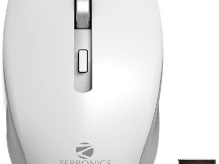 ZEBRONICS ZEB-JAGUAR Wireless Mouse, 2.4GHz with USB Nano Receiver, High Precision Optical Tracking, 4 Buttons, Plug & Play, Ambidextrous, for PC Mac Laptop (White+Grey) Sale