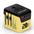 Docoss Fast Charging Universal Travel Adapter International All-in-One Adapter with Type C,QC 3.0,W 3.1A Universal Adapter for UK,US,EU-Universal Plug Power Adapter(Yellow-Black) Cheap