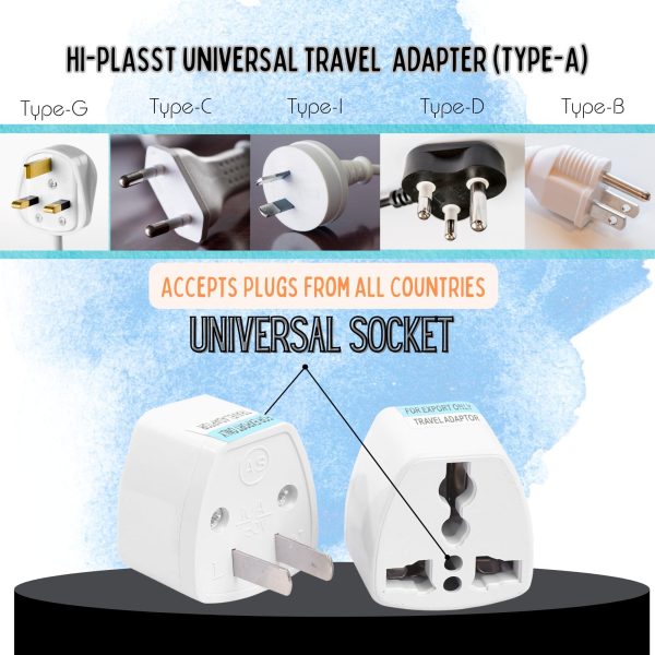 Hi-PLASST Type-A India to US Converter Plug (Pack of 2) India to USA Universal Travel Adapter for Canada, Mexico, Brazil, Philippines, Cuba, Thailand, Taiwan, Japan, Panama 2pin Plug Sale