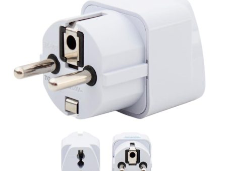 Hi-PLASST India to Europe Germany Travel Adapter Plug Converter Type E Type-F Universal Socket 2pin to 3pin Conversion Plug for Austria • France • Europe • Russia (Pack of 1-Germany Europe Pin) Cheap