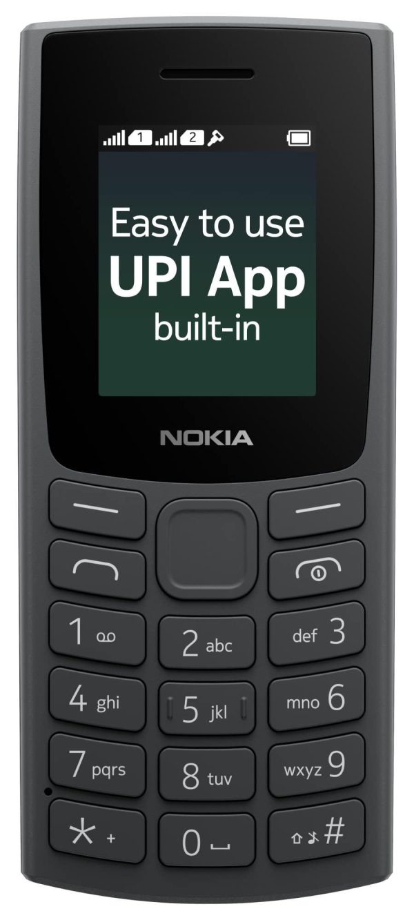 (Refurbished) Nokia All-New 105 Keypad Phone with Built-in UPI Payments, Long-Lasting Battery, Wireless FM Radio | Charcoal Supply