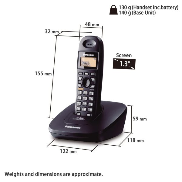 Panasonic Single Line Digital Cordless Telephone, Black Sale