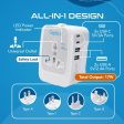 Ceptics Universal Charger Adapter, 5 in 1 Universal Travel Adapter with Type C, 17W Universal Travel Adapter All in One, Universal Travel Essentials with 2 USB A, 2 USB-C 3.4A Universal Adaptor, White For Sale