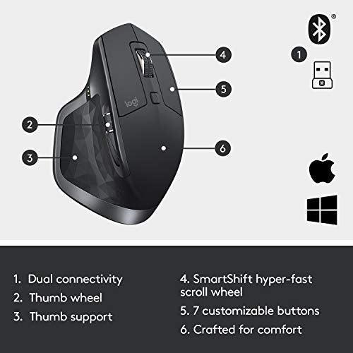 (Refurbished) Logitech MX Master 2S Wireless Mouse with Flow Cross-Computer Control and File Sharing for For Discount