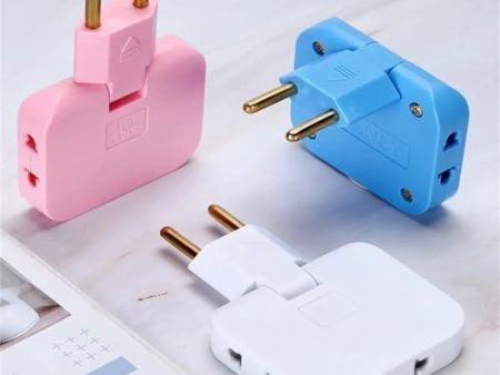 BYKOINE 3 in 1 Adapter Plug by BYKOINE | 180 Degree Rotatable Wireless Mini Slim Outlet Adapter | Multi Foldable EU US Converter | 2 Pin Rotate Plug for Charging Multiple Devices Online