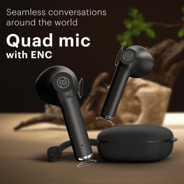 Noise Explore in Ear TWS Earbuds with 50H of Playtime, Quad Mic with ENC, Instacharge(10 min=120 min), 12mm Driver, Low Latency(up to 50ms), BT v5.3 (Pitch Black) Online Hot Sale