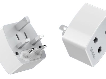 iCreator Universal Travel Adapter with Child Safety Shutter - Pack of 1 | Compact and Portable Worldwide Plug - Can Use Over 150 Countries, Including UK, Europe, USA - White Hot on Sale