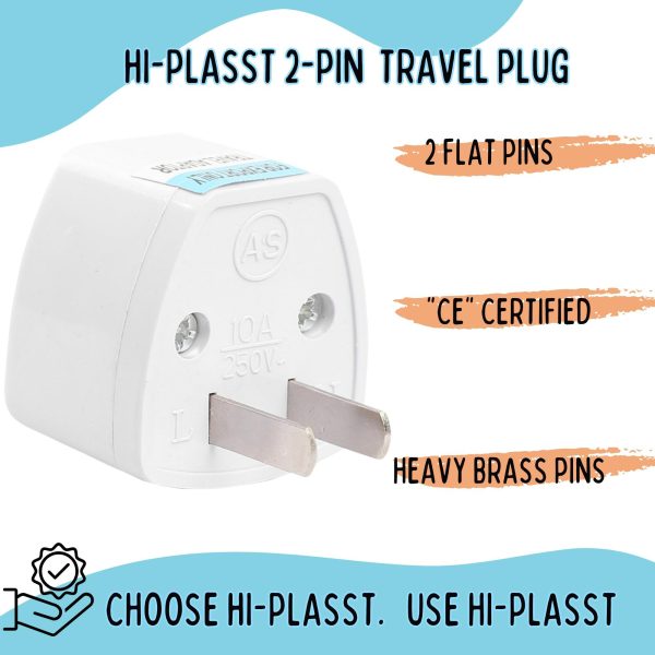 Hi-PLASST Type-A India to US Converter Plug (Pack of 2) India to USA Universal Travel Adapter for Canada, Mexico, Brazil, Philippines, Cuba, Thailand, Taiwan, Japan, Panama 2pin Plug Sale