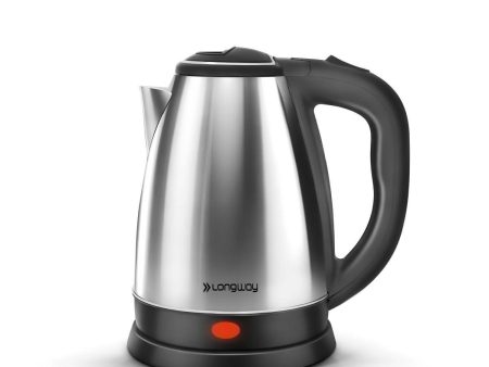 (Refurbished) Longway Kestro 1500W Electric Kettle with Stainless Steel Body, 2 litre - Auto Power Cut used for boiling Water, making tea and coffee, instant noodles, soup etc. (Black & Silver) Cheap