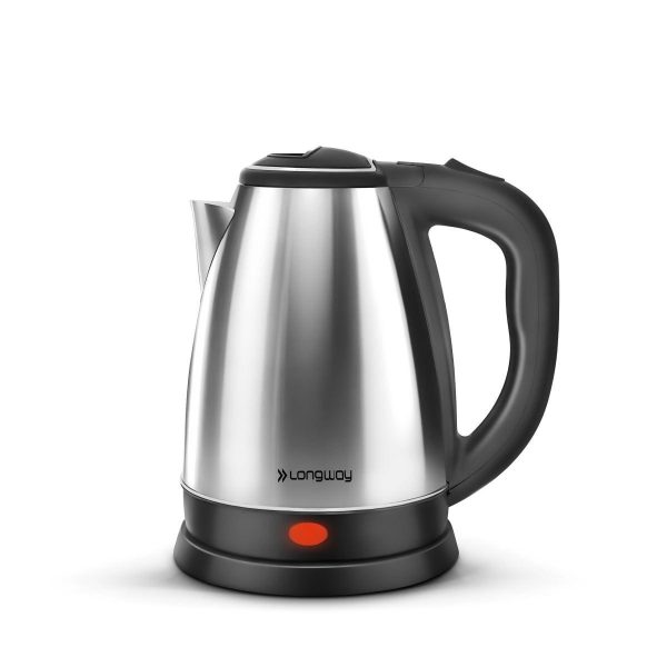 (Refurbished) Longway Kestro 1500W Electric Kettle with Stainless Steel Body, 2 litre - Auto Power Cut used for boiling Water, making tea and coffee, instant noodles, soup etc. (Black & Silver) Cheap