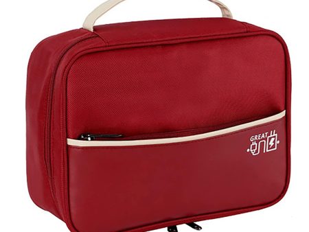 House of Quirk Polyester Electronics Travel Organizer, Single Layer Cable Organizer Bag Watreproof Electronics Accessories Storage Bag For Cord, Charger, Phone, Power Bank, Hard Drive (Maroon),Red Fashion