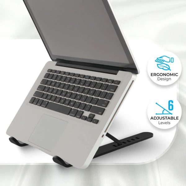 Zebronics-NS1000 Laptop Stand Featuring Foldable Design, Anti-Slip Silicone Rubber Pads, Supports Maximum of 5kgs Weight, 6 Adjustable Levels. on Sale