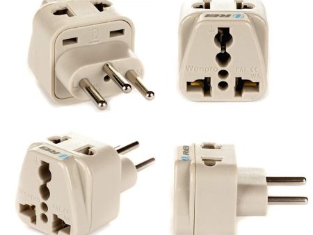 Orei India to Switzerland, Rwanda, Liechtenstein (Type J) Travel Adapter Plug - 2 in 1 - CE Certified - RoHS Compliant - 4 Pack - White Color (DB-11A-4PK) Sale