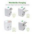 EMBOX Universal Charger Adapter 240 AC Wall Charger 6 A Universal Travel Adapter All in One International Ports for USA EU UK AUS Supports 150+ Countries Smart Phone, Laptops, Cameras, Pack of 1 Cheap