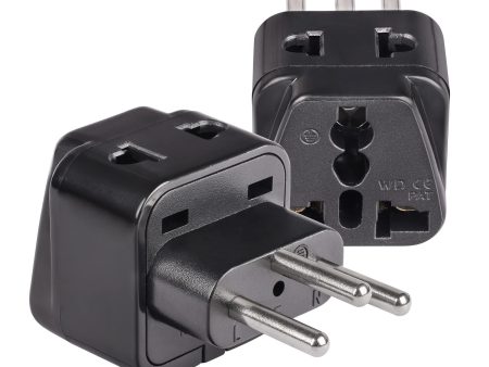 OREI India to Switzerland, Rwanda, Liechtenstein (Type J) Travel Adapter Plug - 2 in 1 - CE Certified - RoHS Compliant - 2 Pack - Black Color (P21-11A-2PK) Cheap