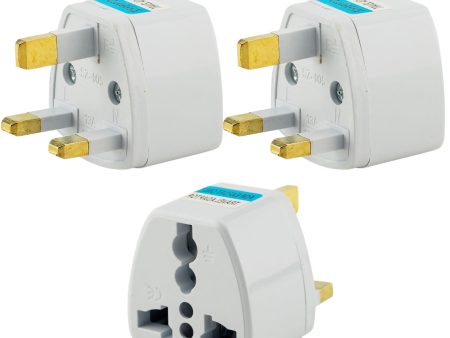 Type-G Plug Adapter UK Converter - (3pcs) India to UK Plug Adaptor for Hong Kong, UAE, Dubai, Singapore England Universal Travel Adapter Power Plug (Pack of 3) Online Sale