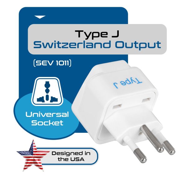 Ceptics India to Switzerland, Rwanda, Liechtenstein (Type J) Travel Adapter Plug - CE Certified - RoHS Compliant (GP-11A) Online Sale