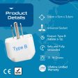 Ceptics Universal Travel Adapter for USA, Canada, Philippines India to US Plug Adapter - Type B USA Plug - CE Certified - RoHS Compliant - White - 3 Pack Online Hot Sale