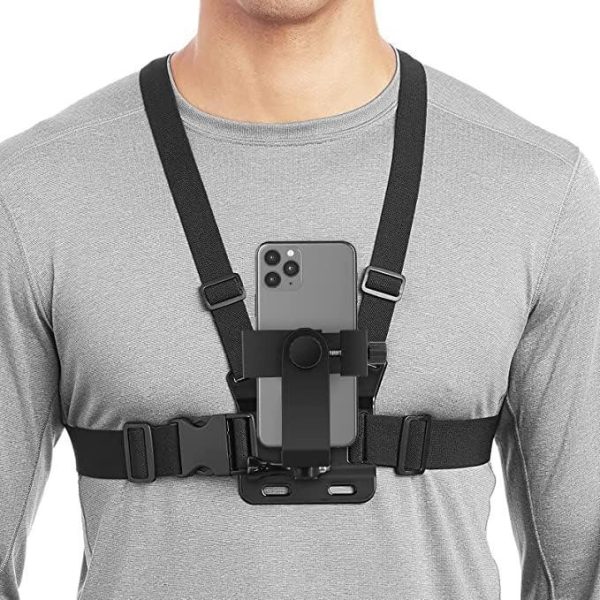 Sounce Mobile Phone Chest Strap Mount GoPro Chest Harness Holder for VLOG POV Compatible with All Cell Phones and GoPro Hero 9, 8, 7, 6, 5,OSMO Action, AKASO and Other Action Camera Online Hot Sale