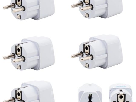 Hi-Plasst India to Europe Travel Adapter (Pack of 5) Schuko Plug - Type E F European Plug Adapter Universal Socket for Europe, Germany, Spain, Netherland, France Discount