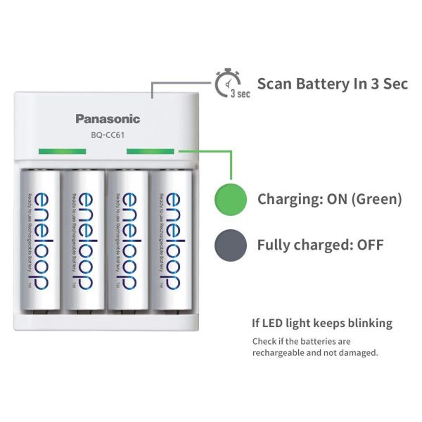 Panasonic Eneloop CC61N Charger for AA & AAA Rechargeable Batteries Fashion