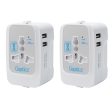 Ceptics Universal Travel Adapter, International All in One Travel Adapter, Universal Travel Accessories with 2xUSB 2.4A, Travel Charger, International Travel Adapter – 2 Pack Hot on Sale