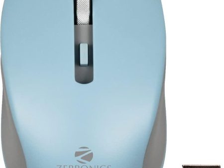 ZEBRONICS Zeb-Jaguar Wireless Mouse, 2.4GHz with USB Nano Receiver, High Precision Optical Tracking, 4 Buttons, Plug & Play, Ambidextrous, for PC Mac Laptop (LIGHT BLUE+GREY) Supply