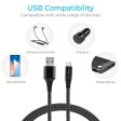 Ambrane Type C Cable 3A Fast Charging 1M Braided Cable for Smartphones, Tablets, Laptops & other Type C devices, 480Mbps Data Sync, Quick Charge 3.0 (RCT 10, Black) Online Sale