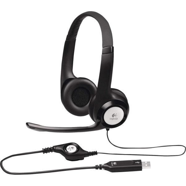 (Refurbished) Logitech H390 Wired USB Headset, 2 Yr Warranty, Stereo Headphones with Noise-Cancelling Mi Supply