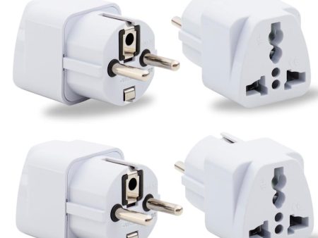 Hi-PLASST India to Europe Converter Plug, Germany Travel Adapter (Pack of 4) Type E Type-F Universal Socket with Schuko Pin Power Plug, 2pin to 3pin South Korea • France • Europe • Russia Fashion