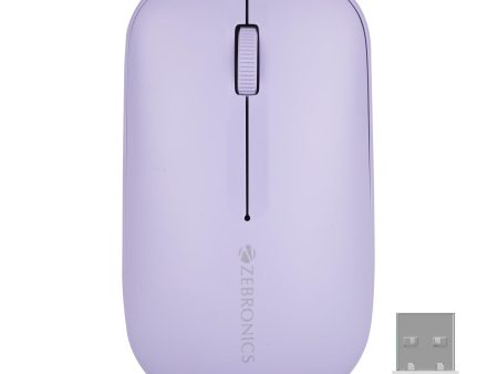 ZEBRONICS New Launch PULSE Wireless Mouse, Multi Connectivity, Dual Bluetooth, for Mac, Laptop, Computer, Tablet, 2.4GHz, 1200 DPI, Comfortable & Lightweight (Lavender) For Discount