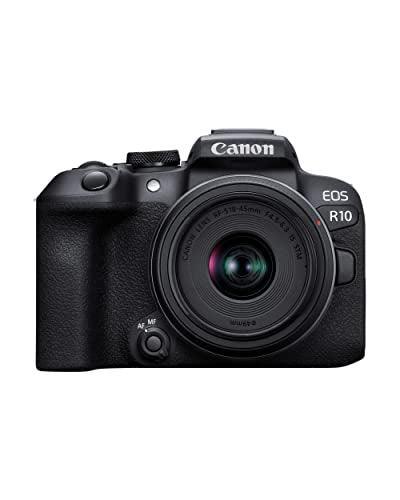 Canon EOS R10 24.2MP RF-S18-45mm f 4.5-6.3 IS STM Mirrorless Camera (APS-C Sensor,4K UHD Video) – Black on Sale