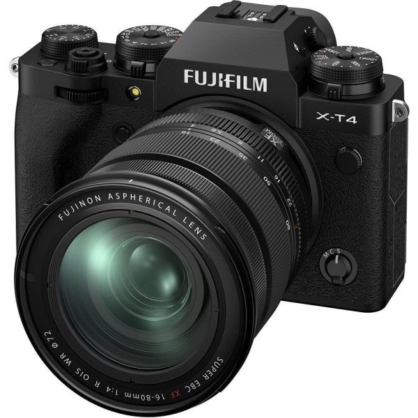 Fujifilm X-T4 26 MP Mirrorless Camera Body with XF16-80mm Lens (X-Trans CMOS4 Sensor, EVF, Face Eye AF, IBIS, LCD Touchscreen, 4K 60P & FHD 240P Video, Film Simulations, Weather Resistance) - Black For Discount