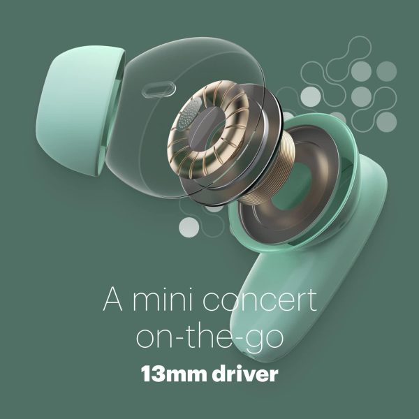 Noise Buds Connect Truly Wireless in Ear Earbuds with 50H Playtime, Quad Mic with ENC, Instacharge(10 min=120 min), 13mm Driver, Hyper Sync, and BT v5.2 (Mint Green) For Discount