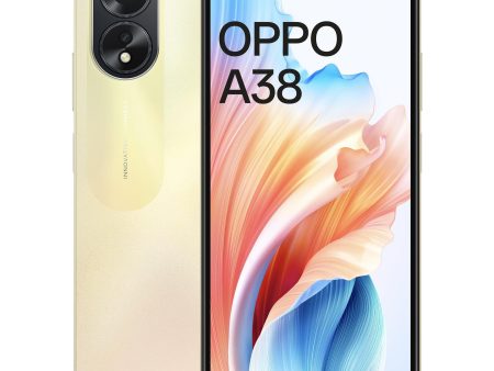 (Refurbished) OPPO A38 (Glowing Gold, 4GB RAM, 128GB Storage) | 5000 mAh Battery and 33W SUPERVOOC | 6.56  HD 90Hz Waterdrop Display | 50MP Rear AI Camera with No Cost EMI Additional Exchange Offers For Cheap