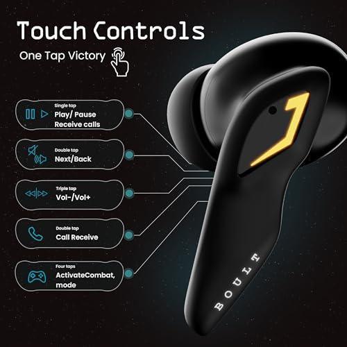 Boult Audio [Just Launched] UFO True Wireless in Ear Earbuds with 48H Playtime, Built-in App Support, 4 Mics Clear Calling, Low Latency Gaming, Made in India Bluetooth 5.3 TWS Ear Buds (Black Gloss) on Sale