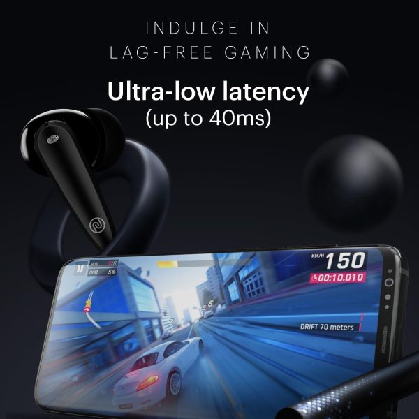 Noise Buds VS106 Truly Wireless in-Ear Earbuds with 50H Playtime, Quad Mic with ENC, Instacharge(10 min=200 min),Ultra-Low Latency(up to 40ms), 10mm Driver, and BT v5.3 (Jet Black) Online now