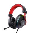 boAt Immortal IM-700 7.1 Channel PC Virtual Surround Sound, ENx Tech, RGB LEDs, Remote Control, Braided Cable USB Wired Over Ear Gaming Headphones with Mic and 50mm Drivers (Black Sabre) Hot on Sale