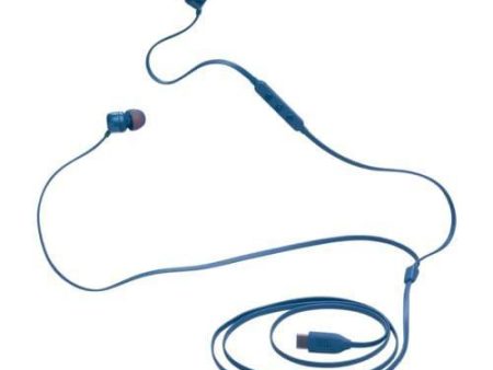 JBL Tune 310 Wired in-Ear Type C Headphones, Hi-Res Audio with Digital-to-Analog Converter, 3-Button EQ Preset Remote with Microphone, Tangle-Free Flat Cable, Compatible with USB-C Devices (Blue) Supply