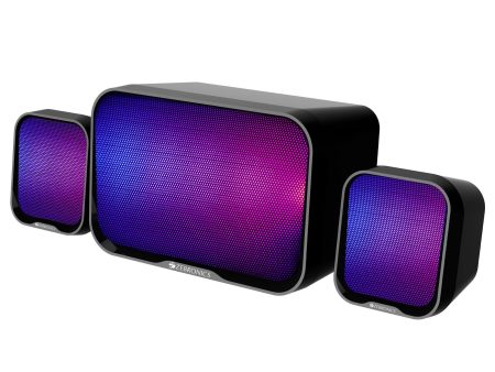 ZEBRONICS PLUTO 1-2.1 Channel Desktop Speaker with 15 watts output, Bluetooth 5.3, 3.5mm jack Line Input, Inbuilt Volume Control, USB Powered, RGB Lights Online