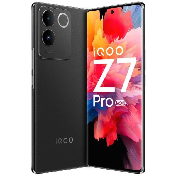 (Refurbished) iQOO Z7 Pro 5G (Graphite Matte, 8GB RAM, 128GB Storage) | 3D Curved AMOLED Display | 4nm MediaTek Dimesity 7200 5G Processor | 64MP Aura Light OIS Camera | Segment s Slimmest & Lightest Smartphone For Cheap