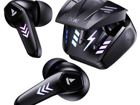 boAt Airdopes 190 in Ear TWS Earbuds with Beast Mode(50ms) for Gaming, 40H Playtime, Breathing LEDs, Quad Mics ENx Tech, ASAP Charge & BTv5.3(Black Sabre) For Discount